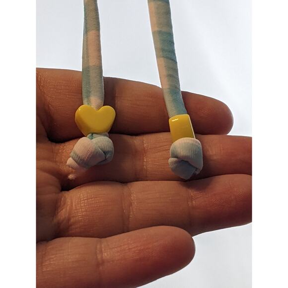 Stoney Clover Lane‎ Bikini Bottom Side Tie Gingham Blue White XS Swimsuit Heart - Picture 4 of 9